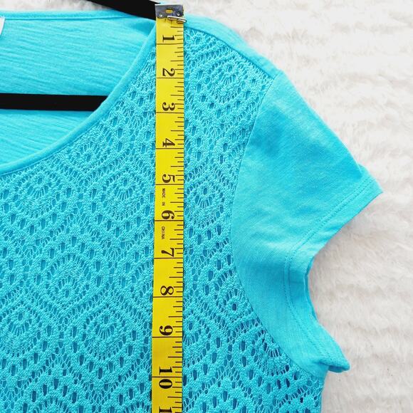 T-Shirt Size PXL Aqua Lace Whimsycore Light Academia Couquette Office Siren Y2K - Picture 4 of 11